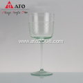 Green hammer effect drinking glass set wine glass